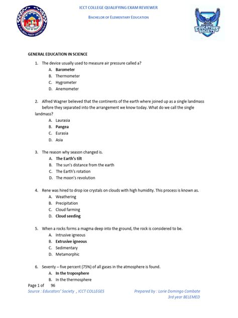Qualifying Exam Reviewer With Answers New Update 11 .